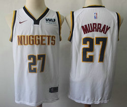Nike Denver Nuggets #27 Jamal Murray White Game With Advertising patch Authentic Stitched NBA Jersey