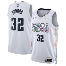 Nike Denver Nuggets #32 Aaron Gordon White 2024-25 City Stitched NBA Jersey