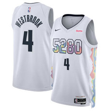 Nike Denver Nuggets #4 Russell Westbrook White 2024-25 City Stitched NBA Jersey