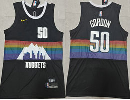 Nike Denver Nuggets #50 Aaron Gordon City Black Authentic Stitched NBA jersey