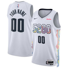 Nike Denver Nuggets Custom White 2024-25 City Stitched NBA Jersey