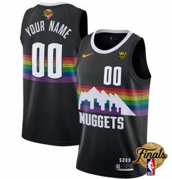 Nike Denver Nuggets Customized Black City 2023 Finals Authentic Stitched NBA Jersey