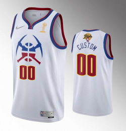 Nike Denver Nuggets Customized White 2023 Finals Champions Earned Edition Authentic Stitched NBA Jersey