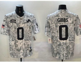 Nike Detroit Lions #0 Jahmyr Gibbs 2024 Salute to Service Authentic Stitched NFL Jersey