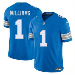 Nike Detroit Lions #1 Jameson Williams Blue Vapor Untouchable Authentic Stitched NFL Jersey