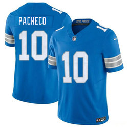 Nike Detroit Lions #10 Isiah Pacheco Blue Authentic Stitched NFL Jersey