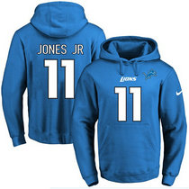 Nike Detroit Lions #11 Marvin Jones Jr Blue Name & Number Pullover Hoodie