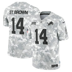Nike Detroit Lions #14 Amon Ra St 2024 Salute to Service Authentic Stitched NFL Jersey