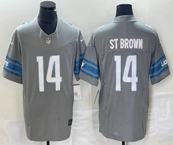 Nike Detroit Lions #14 Amon Ra St Brown Gray 2023 F.U.S.E. Authentic Stitched NFL Jersey