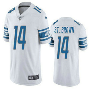 Nike Detroit Lions #14 Amon Ra St Brown White Vapor Untouchable Authentic Stitched NFL Jersey