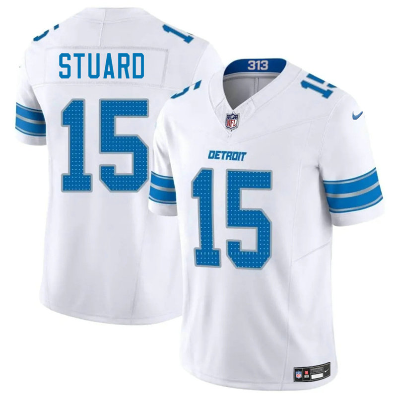 Nike Detroit Lions #15 Grant Stuard White Vapor Untouchable Authentic Stitched NFL Jersey