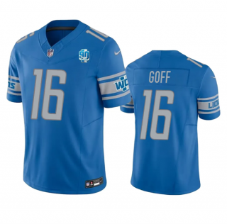 Nike Detroit Lions #16 Jared Goff Blue 2023 F.U.S.E. 90th Anniversary Vapor Untouchable Stitched Jersey
