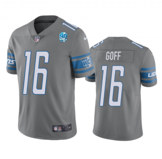 Nike Detroit Lions #16 Jared Goff Gray 2023 F.U.S.E. 90th Anniversary Vapor Untouchable Stitched Jersey