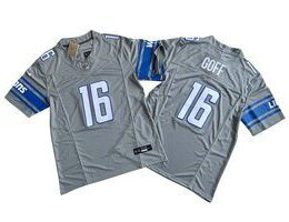 Nike Detroit Lions #16 Jared Goff Gray 2023 F.U.S.E. Authentic Stitched NFL Jersey