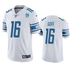 Nike Detroit Lions #16 Jared Goff White 90th Anniversary 2023 F.U.S.E.Authentic Stitched NFL Jersey