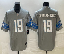 Nike Detroit Lions #19 Donovan Peoples-Jones Grey Rush Authentic Stitched NFL Jersey
