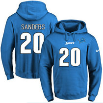 Nike Detroit Lions #20 Barry Sanders Blue Name & Number Pullover Hoodie