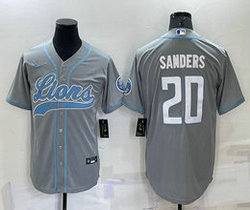 Nike Detroit Lions #20 Barry Sanders Gray Joint Authentic Stitched NFL Jersey