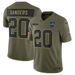 Nike Detroit Lions #20 Barry Sanders Olive 2025 Salute To Service Stitched Football Jersey