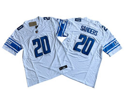 Nike Detroit Lions #20 Barry Sanders White 2023 F.U.S.E. Authentic Stitched NFL Jersey