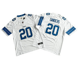 Nike Detroit Lions #20 Barry Sanders White 2024 F.U.S.E. Authentic Stitched NFL Jersey