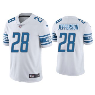 Nike Detroit Lions #28 Jermar Jefferson White Vapor Untouchable Authentic Stitched NFL Jersey