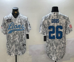 Nike Detroit Lions #32 Brian Branch 2024 Salute to Service Joint baseball Jersey