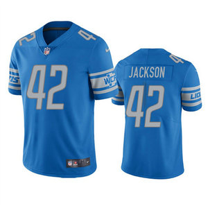 Nike Detroit Lions #42 Justin Jackson Blue Vapor Untouchable Authentic Stitched NFL Jersey