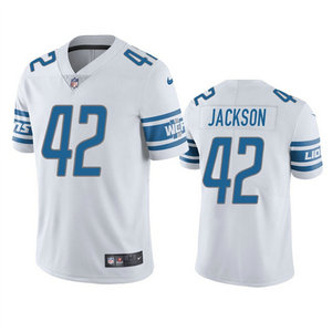 Nike Detroit Lions #42 Justin Jackson White Vapor Untouchable Authentic Stitched NFL Jersey
