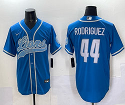 Nike Detroit Lions #44 Malcolm Rodriguez Blue Baseball Jersey