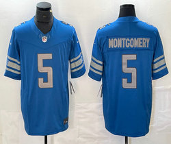 Nike Detroit Lions #5 David Montgomery Blue Vapor Untouchable Authentic Stitched NFL Jersey
