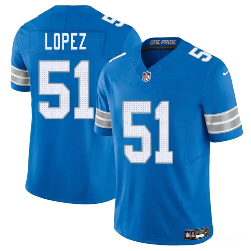 Nike Detroit Lions #51 Tim Patrick Blue Vapor Untouchable Authentic Stitched NFL Jersey