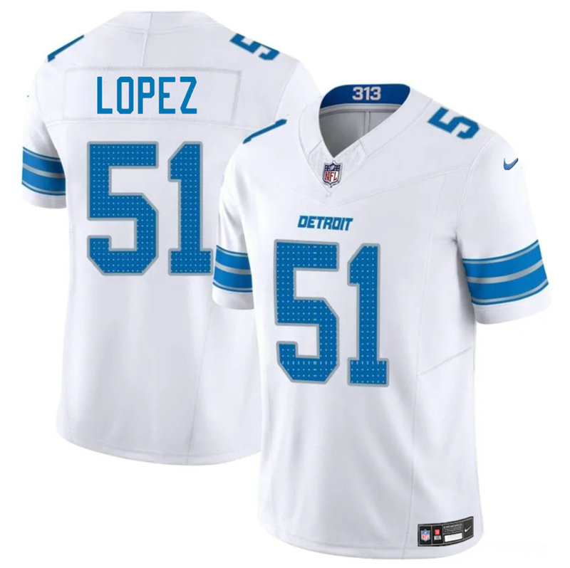 Nike Detroit Lions #51 Tim Patrick White Vapor Untouchable Authentic Stitched NFL Jersey