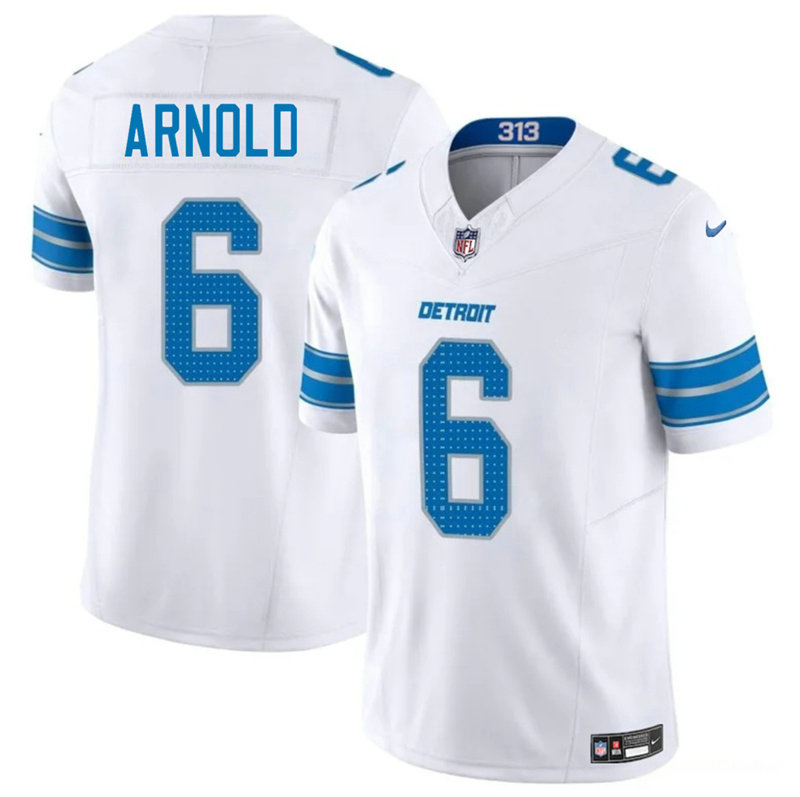 Nike Detroit Lions #6 Terrion Arnold White Vapor Untouchable Authentic Stitched NFL Jersey