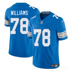 Nike Detroit Lions #78 Tyleik Williams Blue 2025 Draft Authentic Stitched NFL Jersey