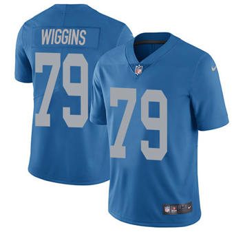 Nike Detroit Lions #79 Kenny Wiggins Blue Throwback Vapor Untouchable Authentic Stitched NFL Jersey