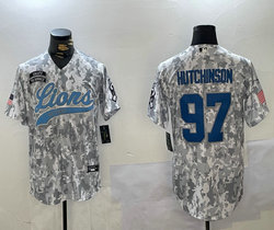 Nike Detroit Lions #97 Aidan Hutchinson 2024 Salute to Service Joint baseball Jersey