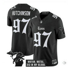 Nike Detroit Lions #97 Aidan Hutchinson Black 7(VII) jersey