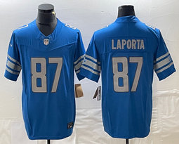 Nike Detroit Lions #87 Aidan Hutchinson Blue 2023 F.U.S.E. Authentic Stitched NFL Jersey