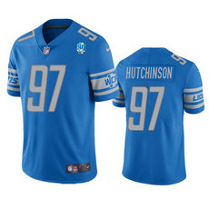 Nike Detroit Lions #97 Aidan Hutchinson Blue 90th Anniversary 2023 F.U.S.E.Authentic Stitched NFL Jersey