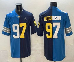 Nike Detroit Lions #97 Aidan Hutchinson Blue and Navy Authentic Stitched NFL Jersey