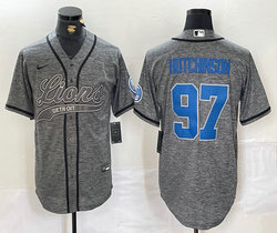 Nike Detroit Lions #97 Aidan Hutchinson Hemp grey Joint Authentic Stitched baseball jersey
