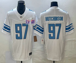 Nike Detroit Lions #97 Aidan Hutchinson White 2023 F.U.S.E. With 2024 Super Bowl (LVIII ) patch Jersey