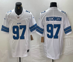 Nike Detroit Lions #97 Aidan Hutchinson White 2024 F.U.S.E. Authentic Stitched NFL Jersey