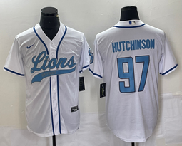 Nike Detroit Lions #97 Aidan Hutchinson White Joint Authentic Stitched baseball jersey