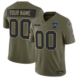 Nike Detroit Lions Custom Olive 2025 Salute To Service Stitched Football Jersey