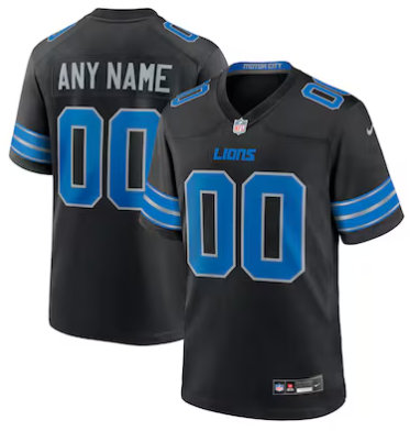 Nike Detroit Lions Customized Black 2024 Authentic Stitched NFL Jerseys