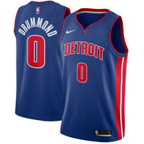 Nike Detroit Pistons #0 Andre Drummond Blue Game Authentic Stitched NBA jersey