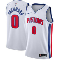 Nike Detroit Pistons #0 Andre Drummond Whte Game Authentic Stitched NBA jersey