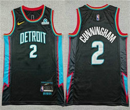 Nike Detroit Pistons #2 Cade Cunningham 2026 Black City NBA Jersey